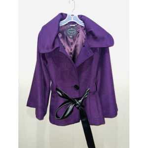 1 Madison Luxe Outerwear Plum Pea Coat